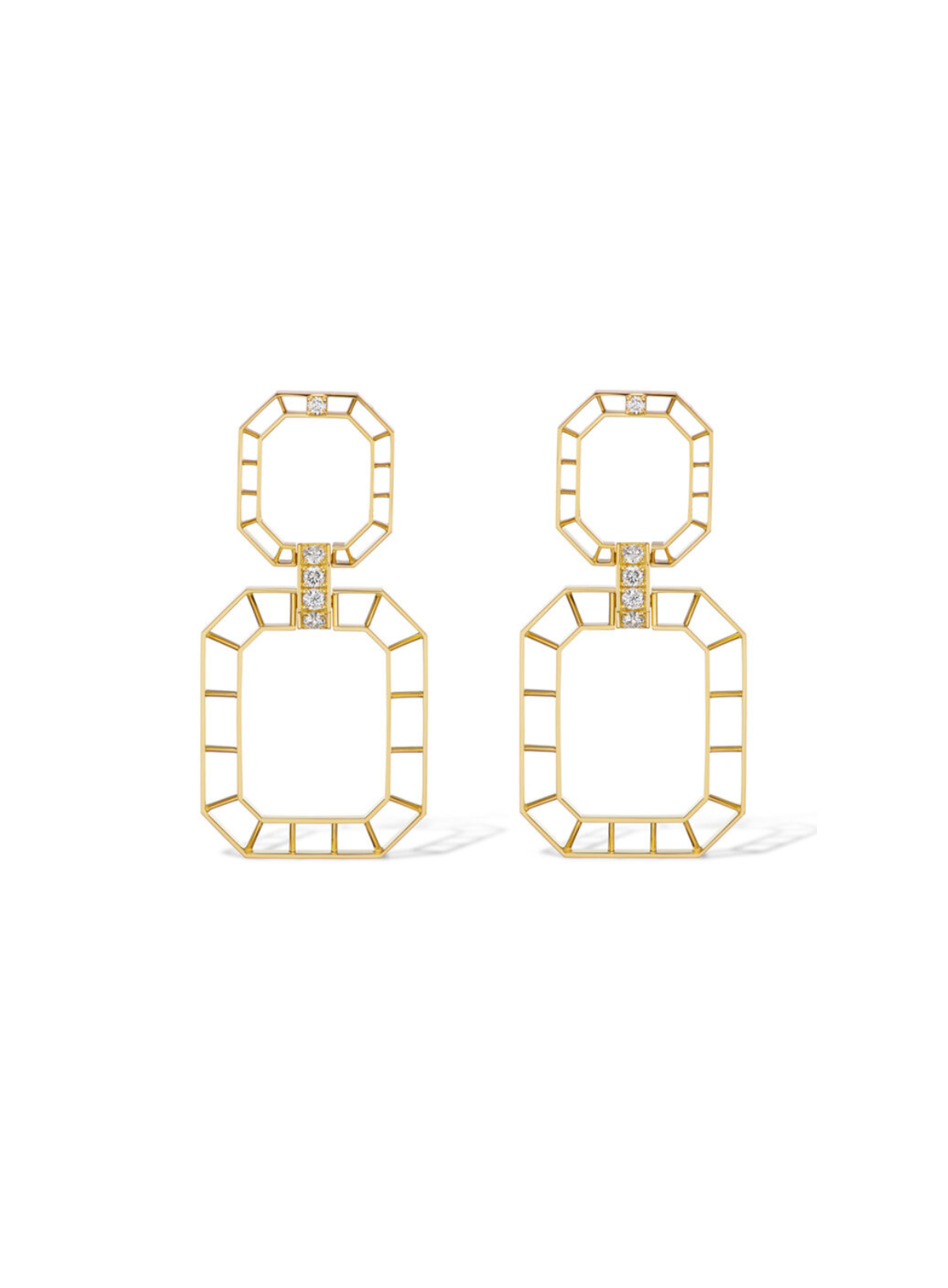 Skeleton Diamond Link Earrings