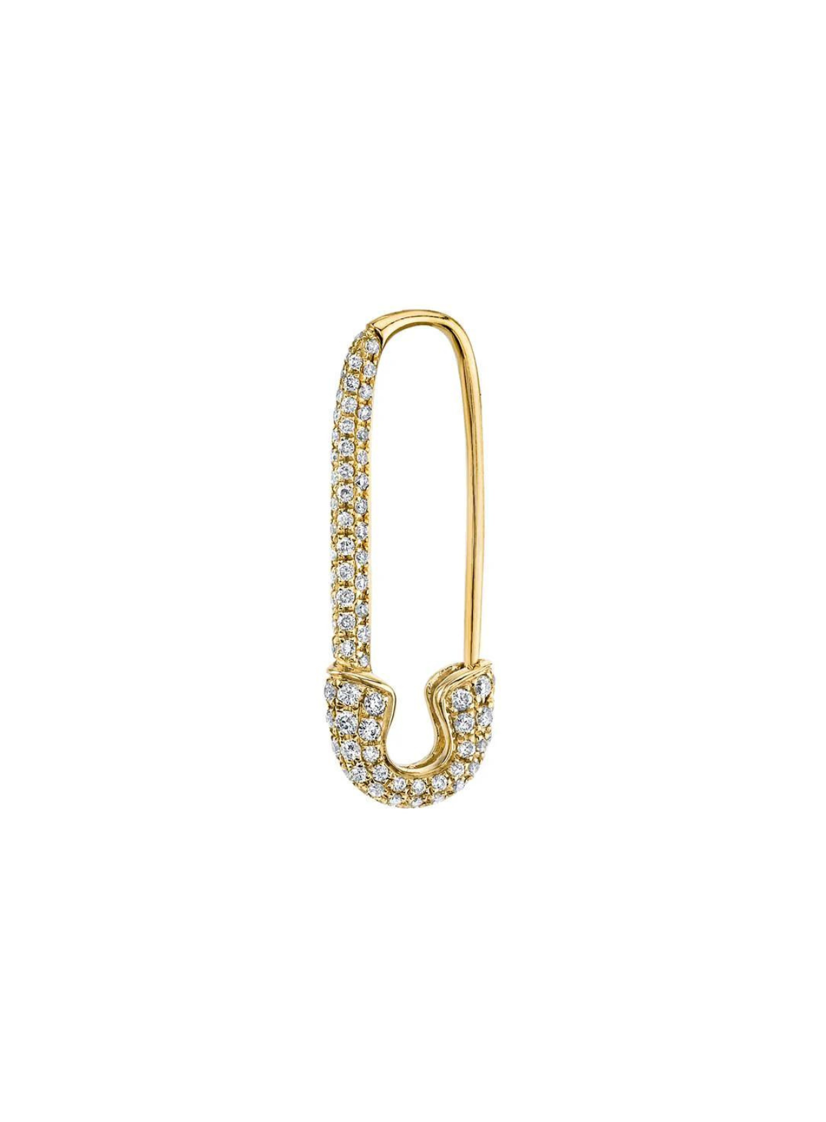 Diamond Safety Pin Earring