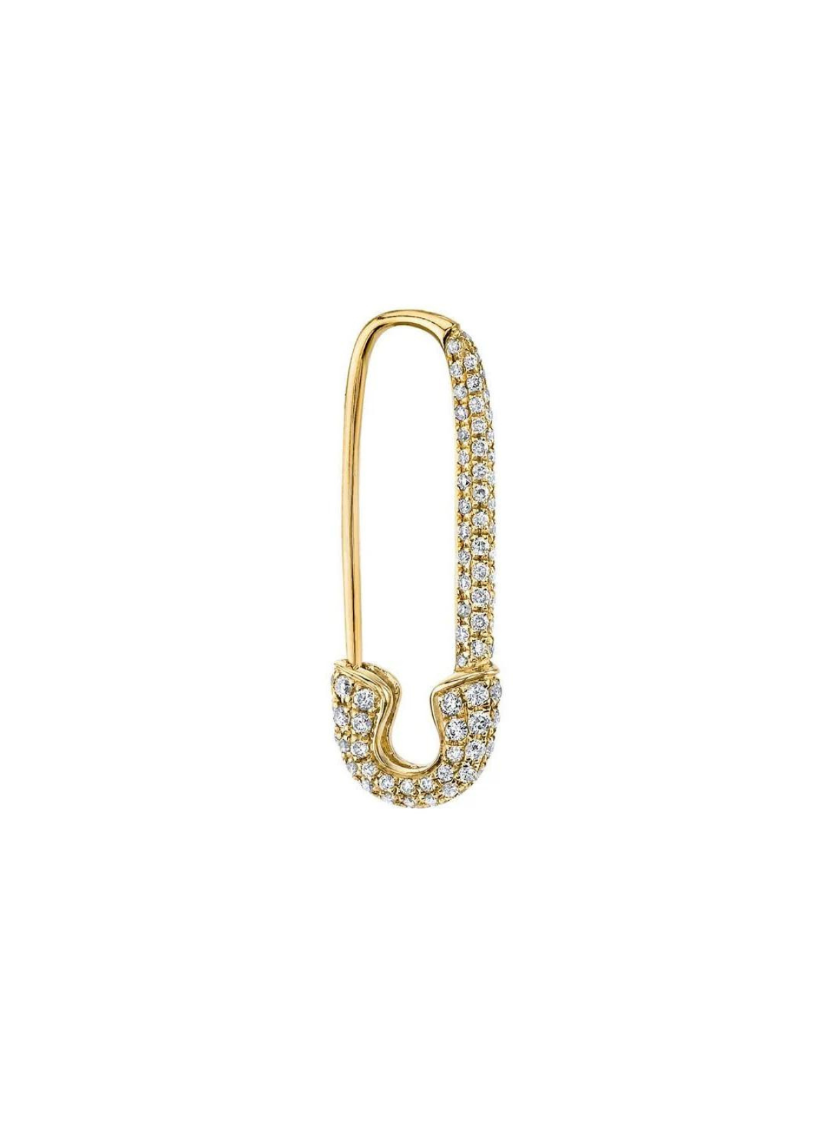 Diamond Safety Pin Earring