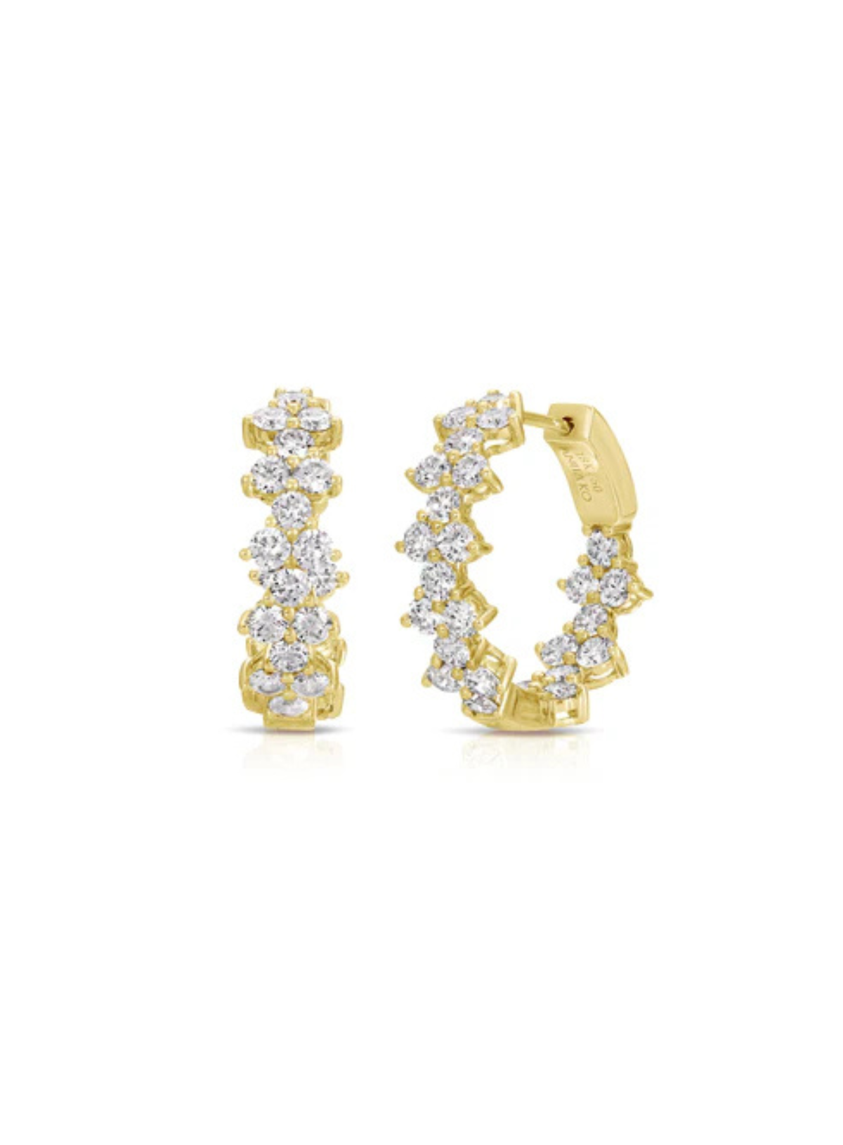 Triangle Diamond Eternity Hoops