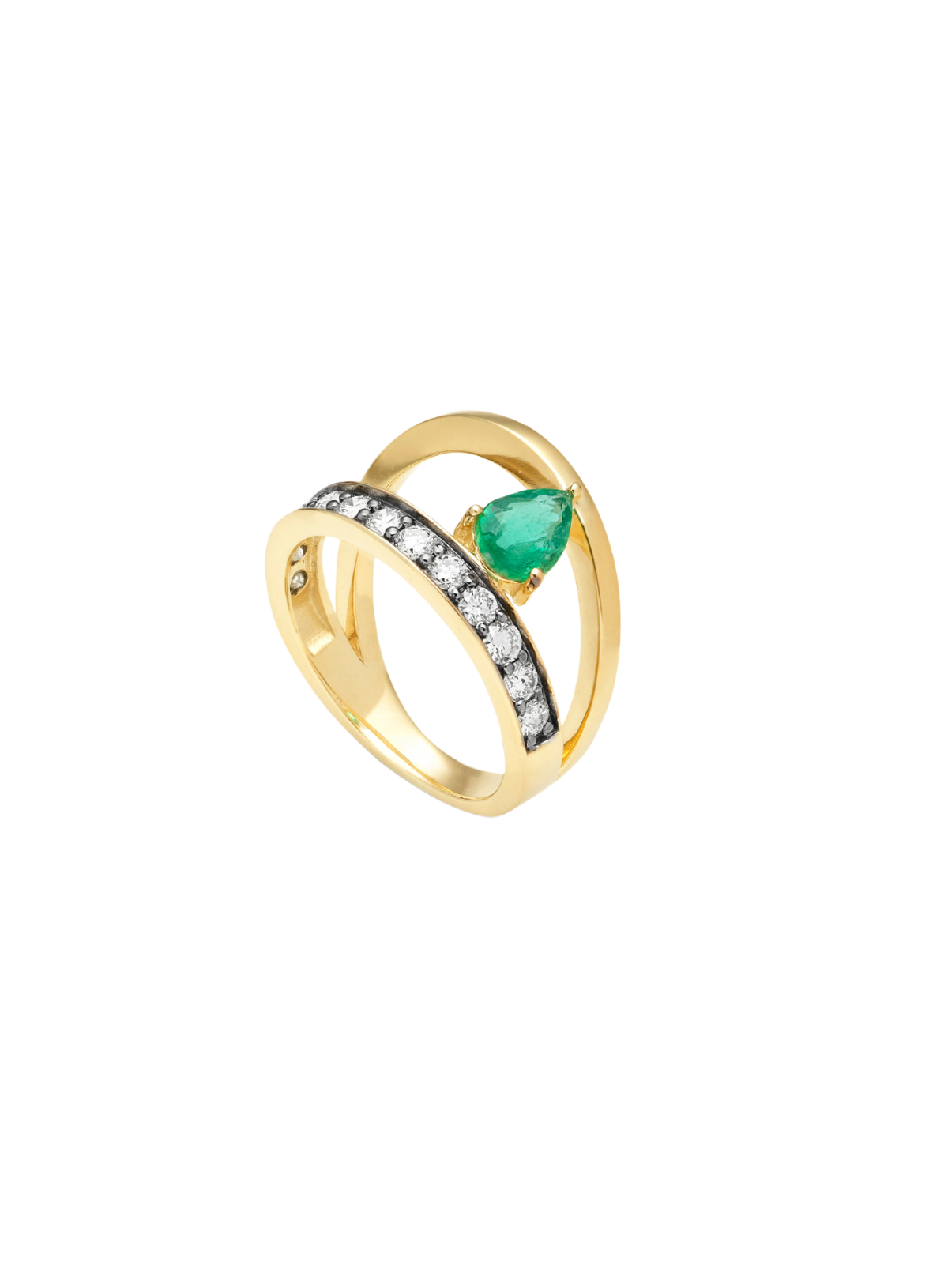 Asymmetry Emerald Ring