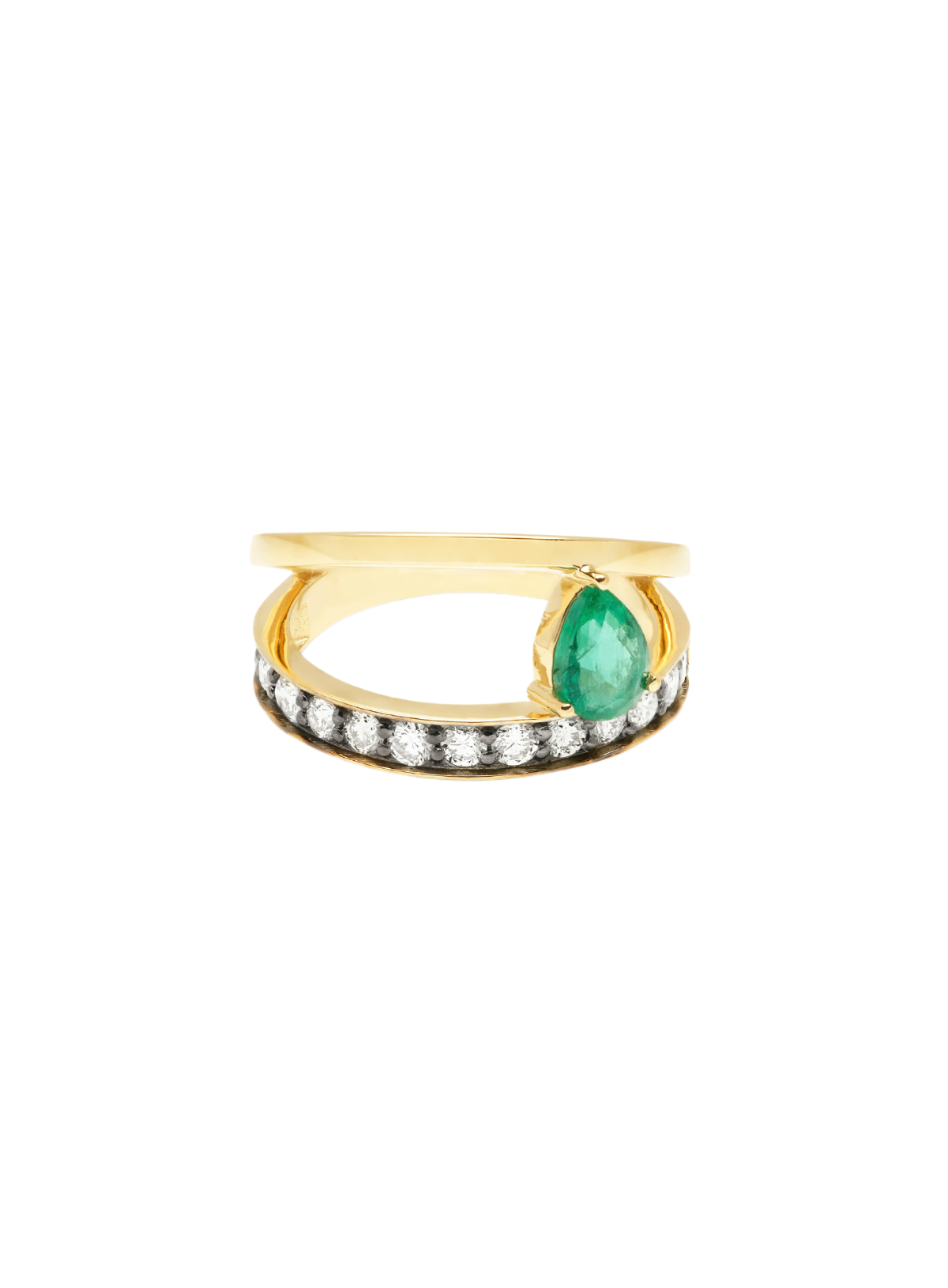 Asymmetry Emerald Ring