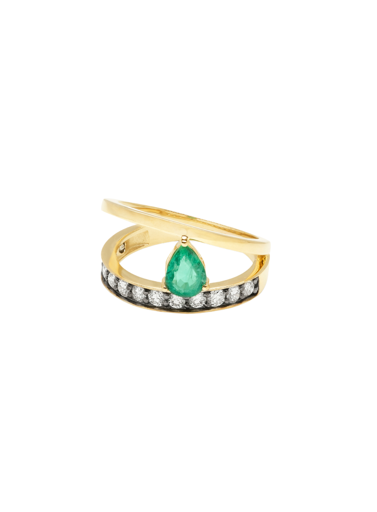 Asymmetry Emerald Ring