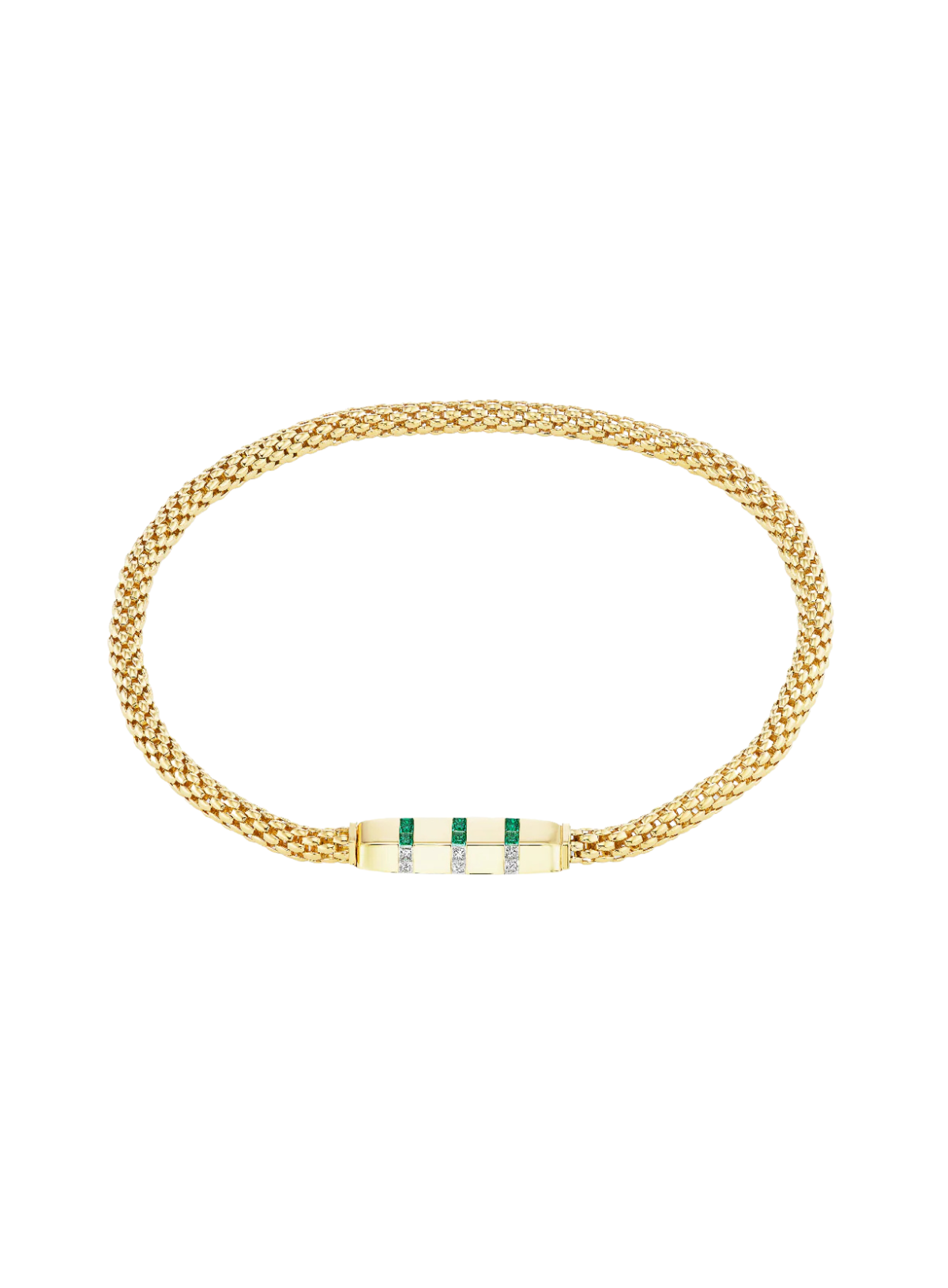 Stella Bar Necklace - Diamond & Emerald