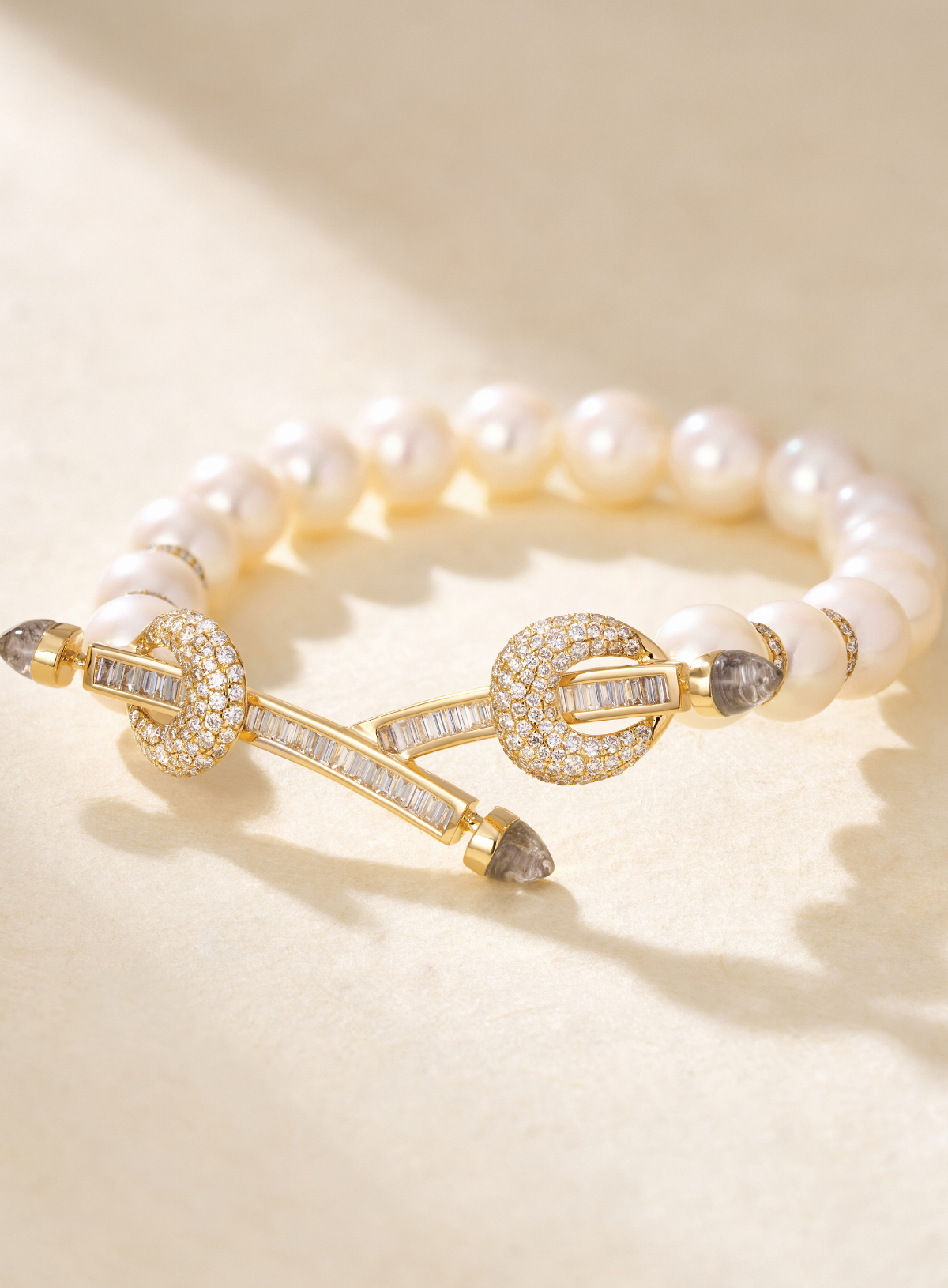 Pearl Double Diamond Twin Chakra Bracelet