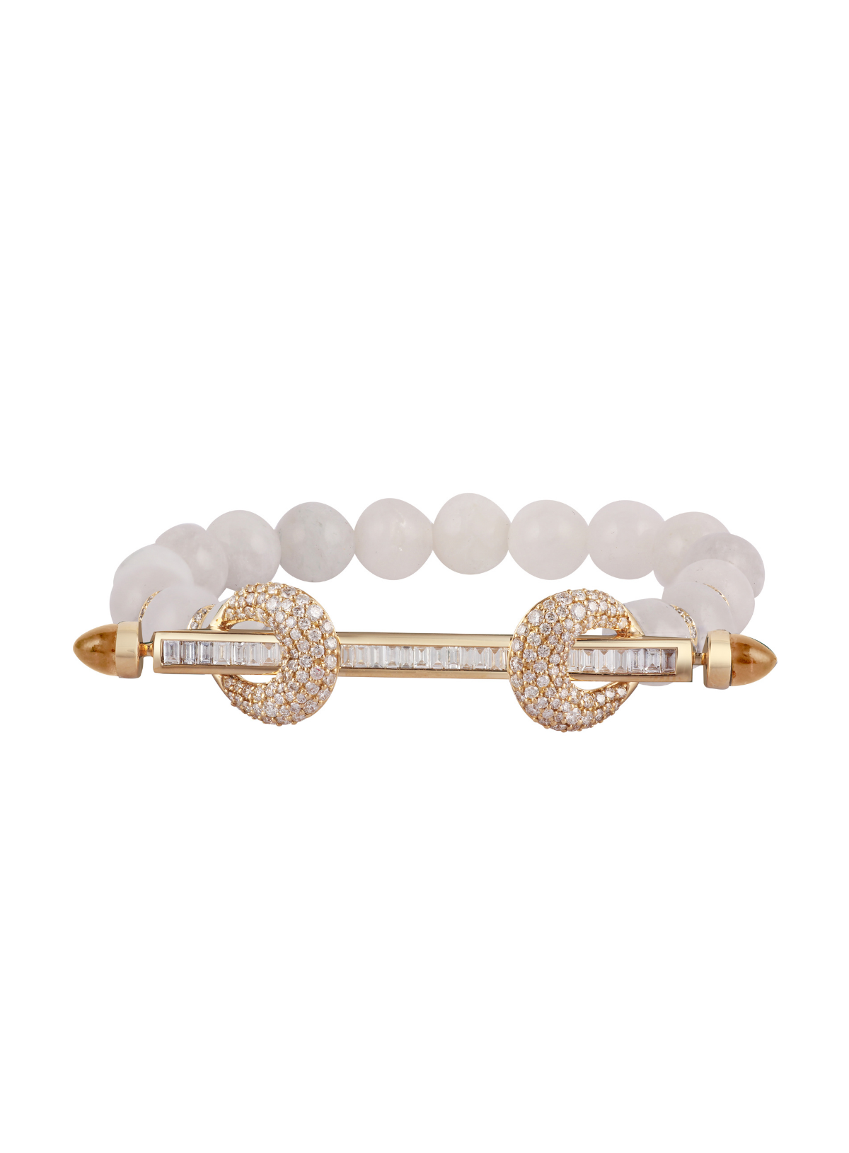 Moonstone and Diamond Chakra Bracelet