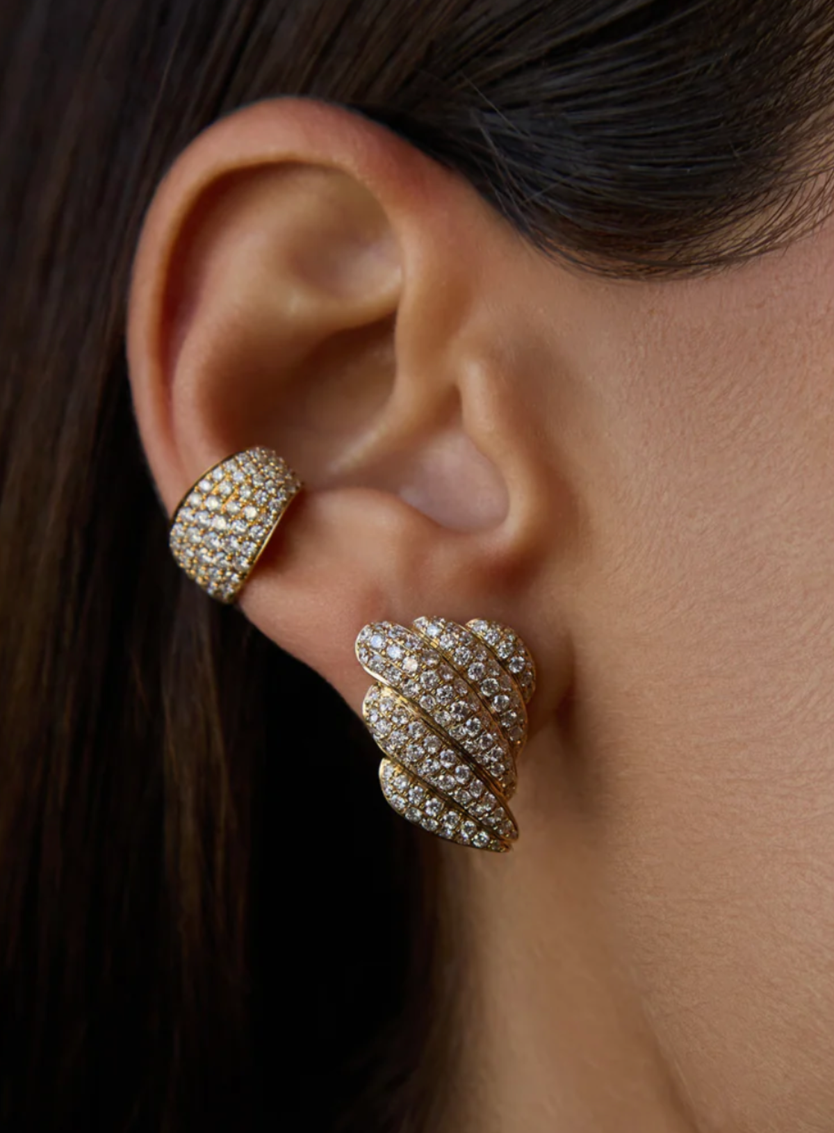 Diamond Croissant Earrings