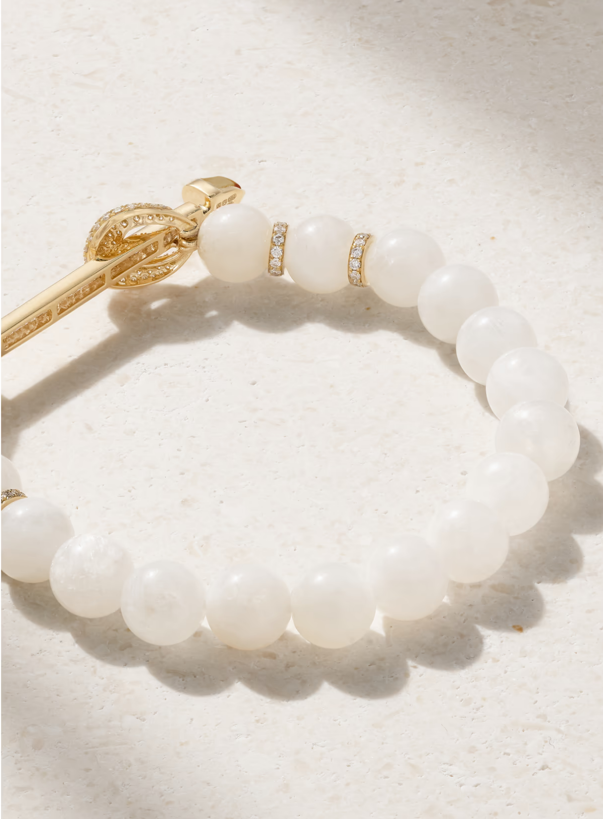 Moonstone and Diamond Chakra Bracelet