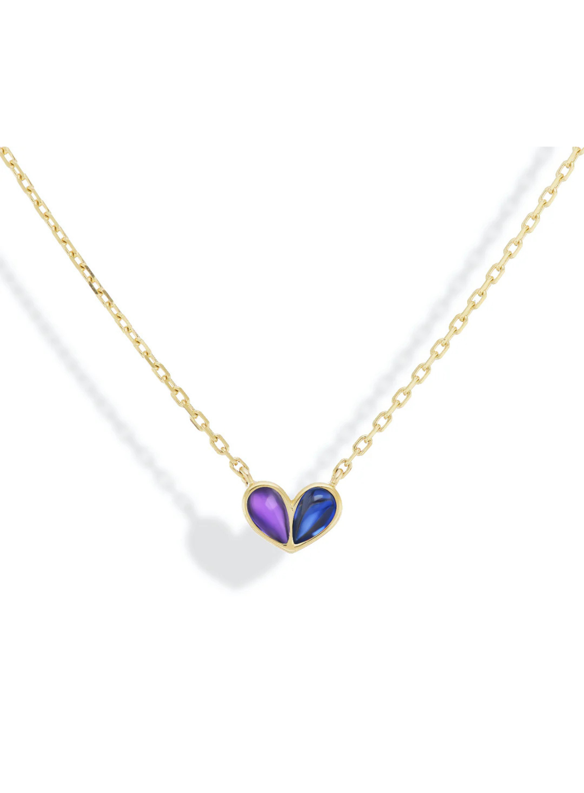 Sweetheart Necklace Amethyst & Blue Sapphire