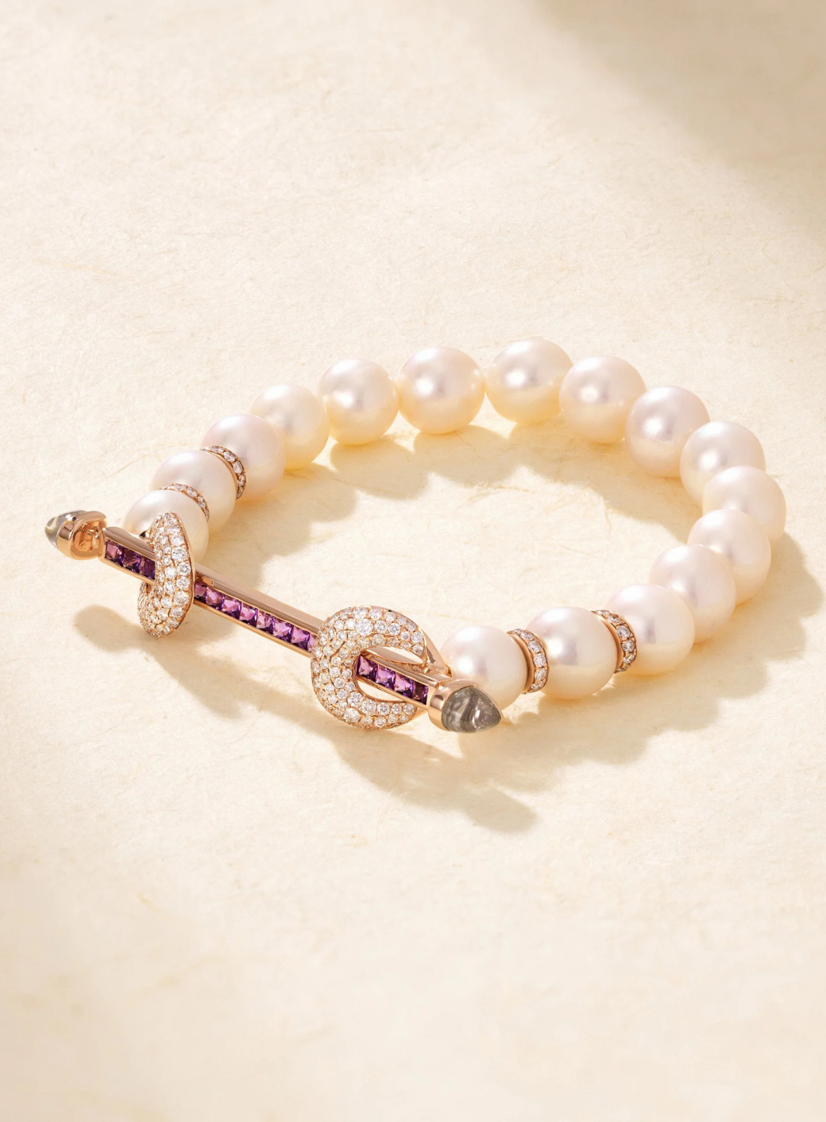 Amethyst and Pearl Chakra Bracelet