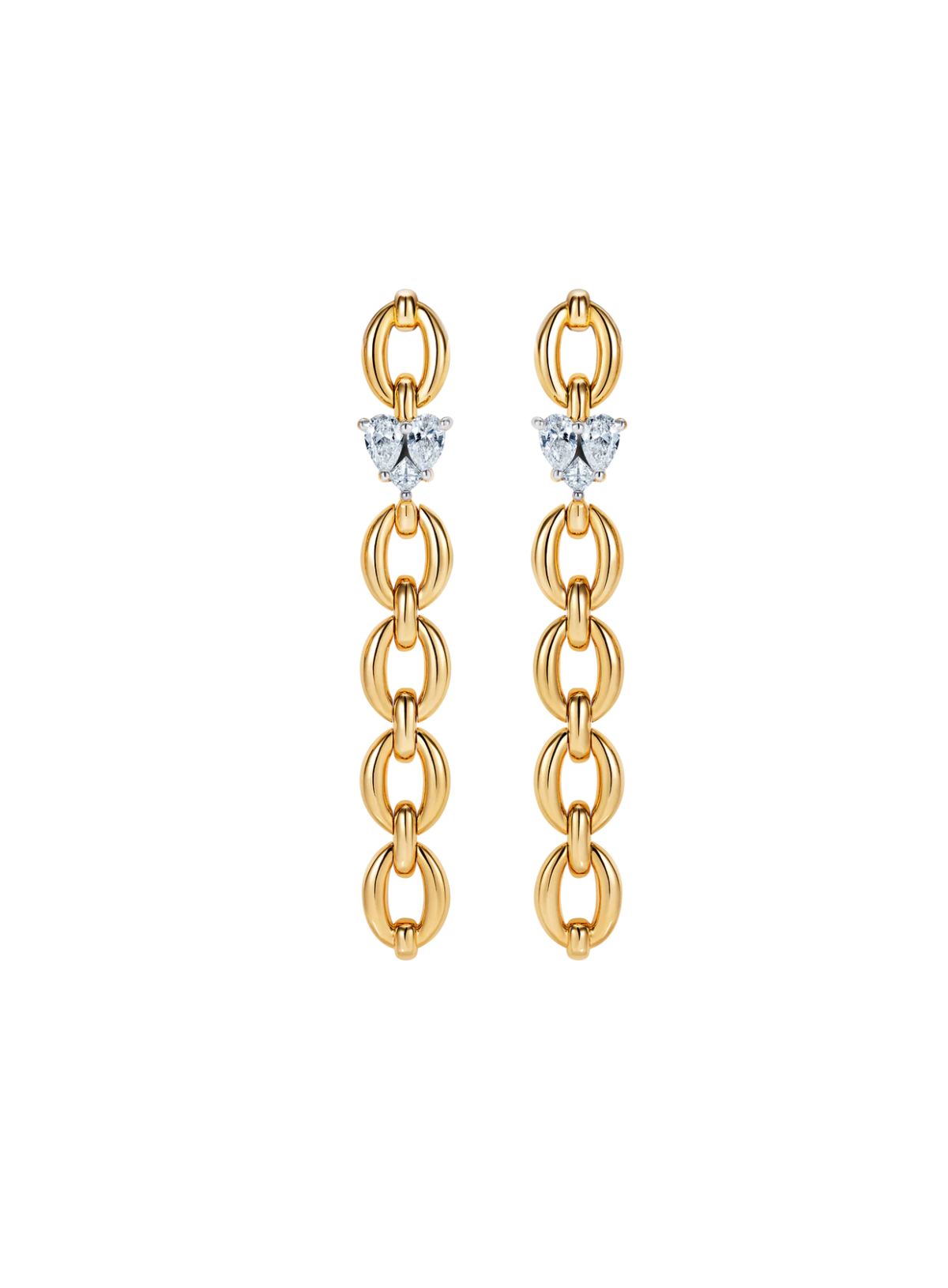 Catena Diamond Illusion Long Heart Earrings