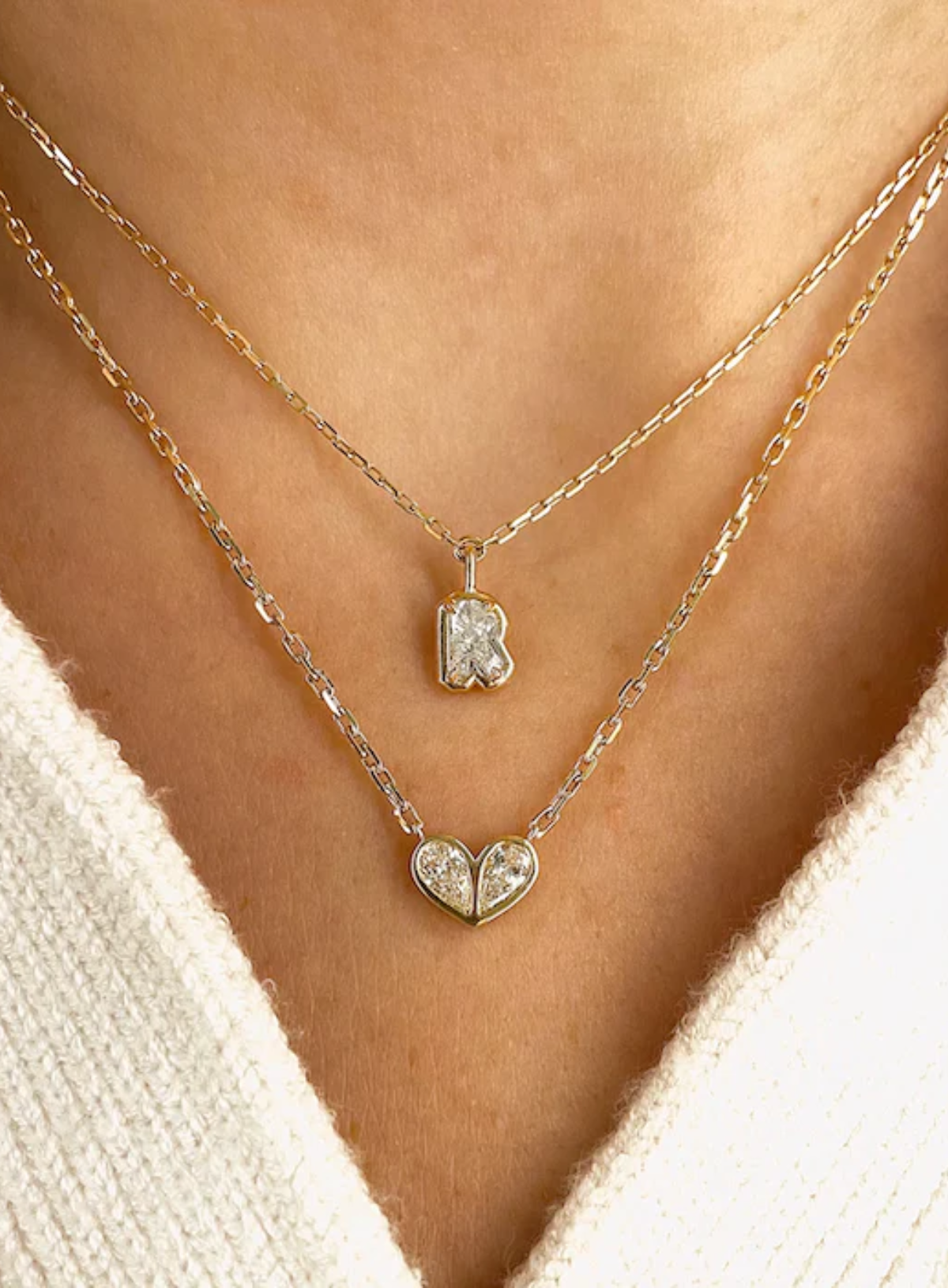 Sweetheart Necklace Diamond & Diamond