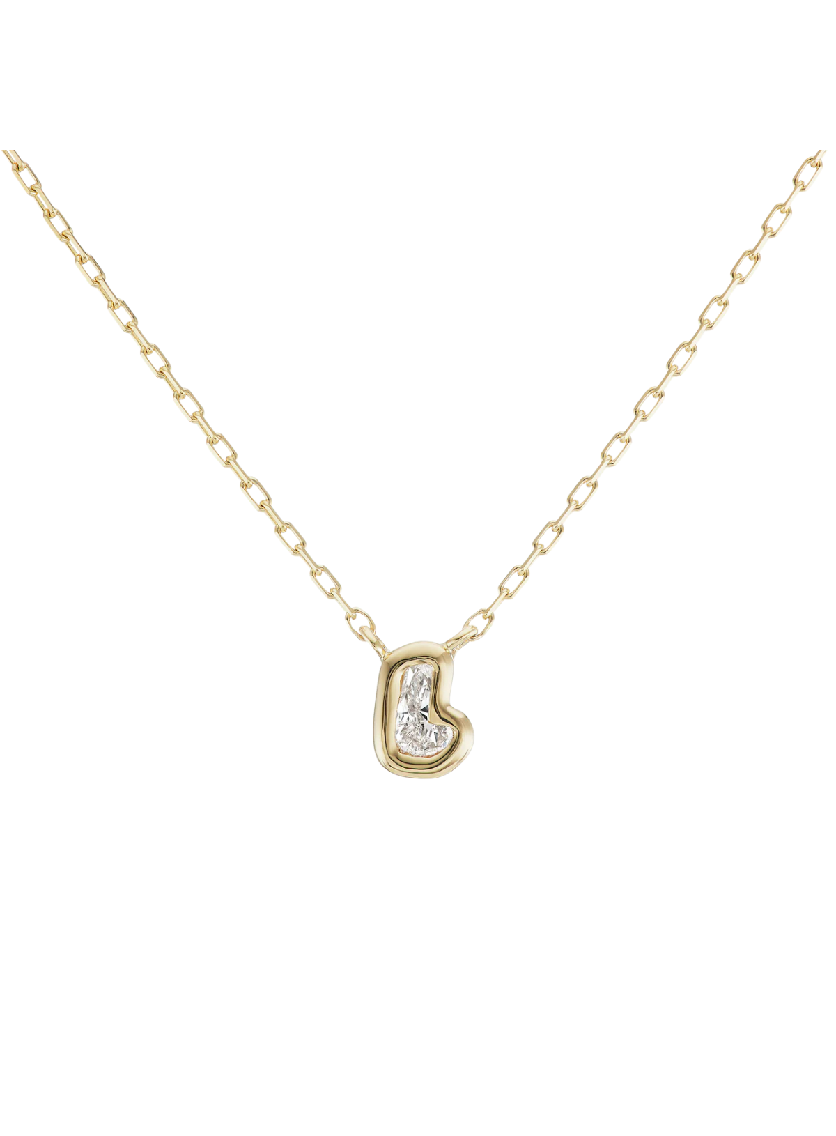 Bubble Bezel Necklace White Diamond Letter