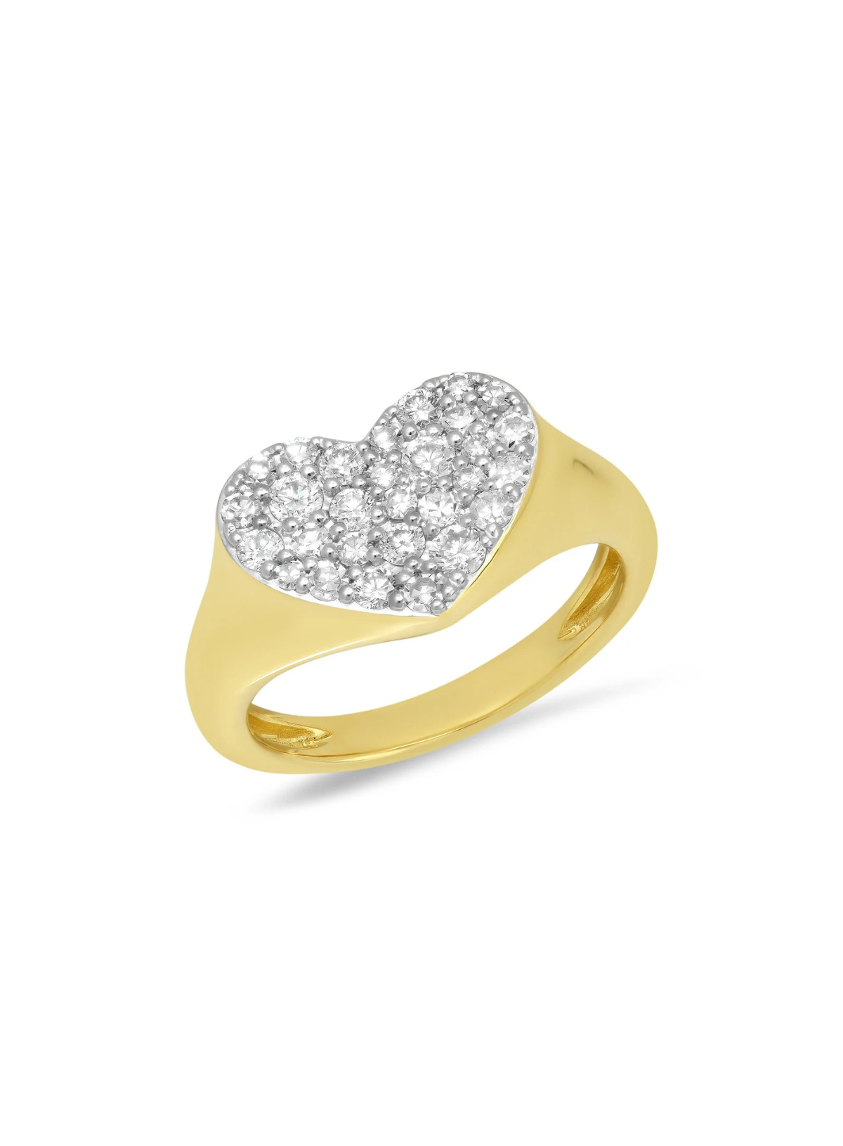 Diamond Smushed Heart Pinky Ring