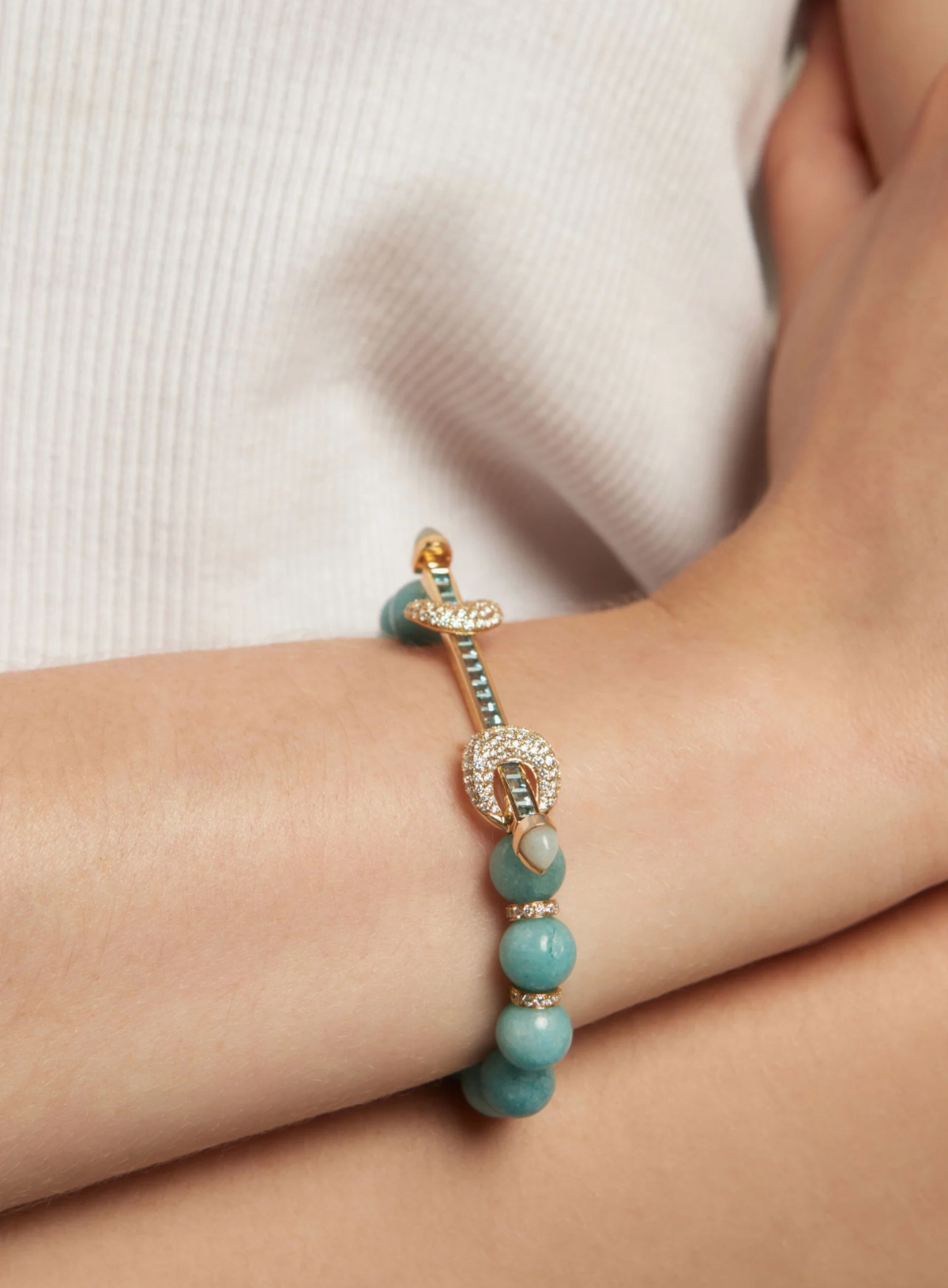 Aquamarine Diamond Chakra Bracelet