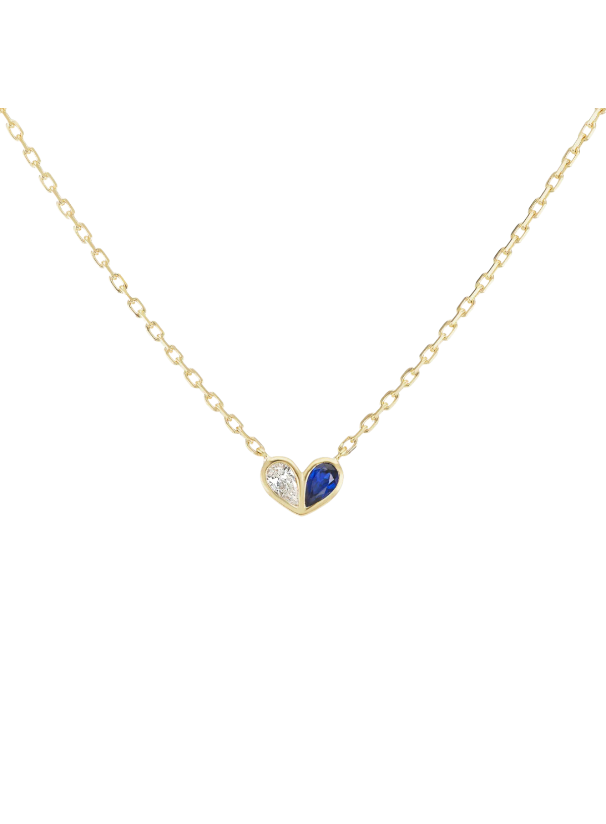 Sweetheart Necklace Diamond & Blue Sapphire