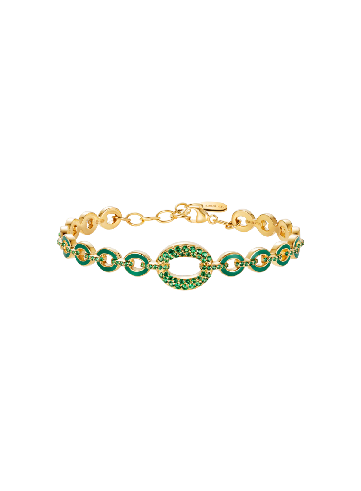 Catena Green Enamel and Emerald Bangle