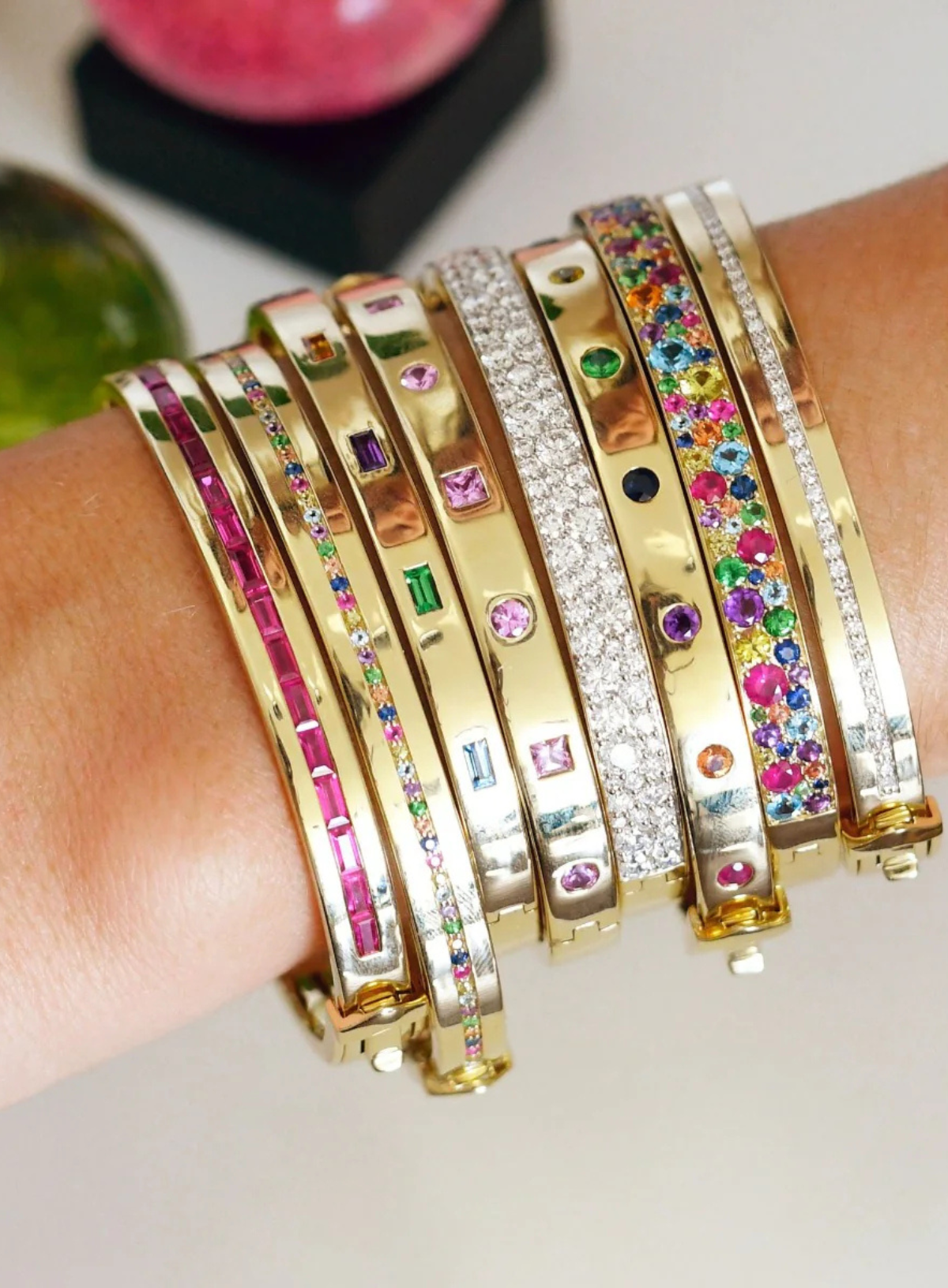 Ruby Baguette Row Bangle