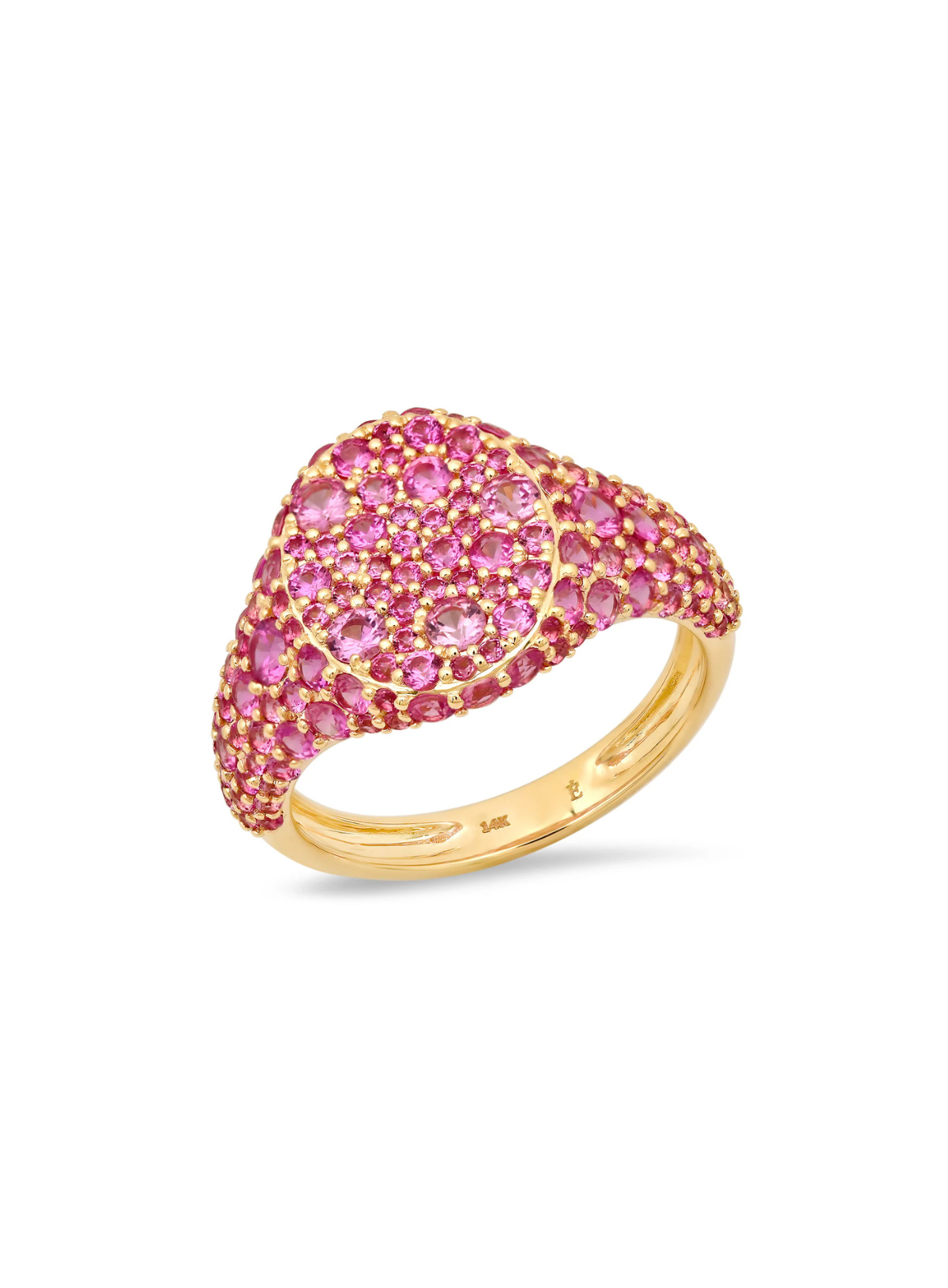 Pink Sapphire Encrusted Signet Ring