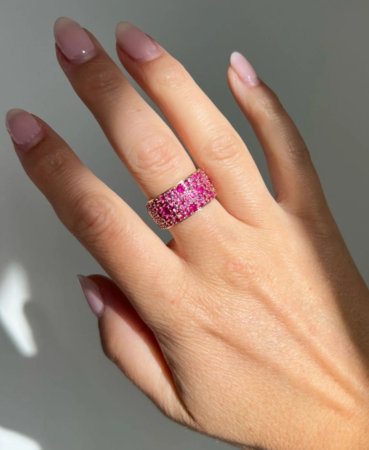 Deep Pink Sapphire Cigar Band