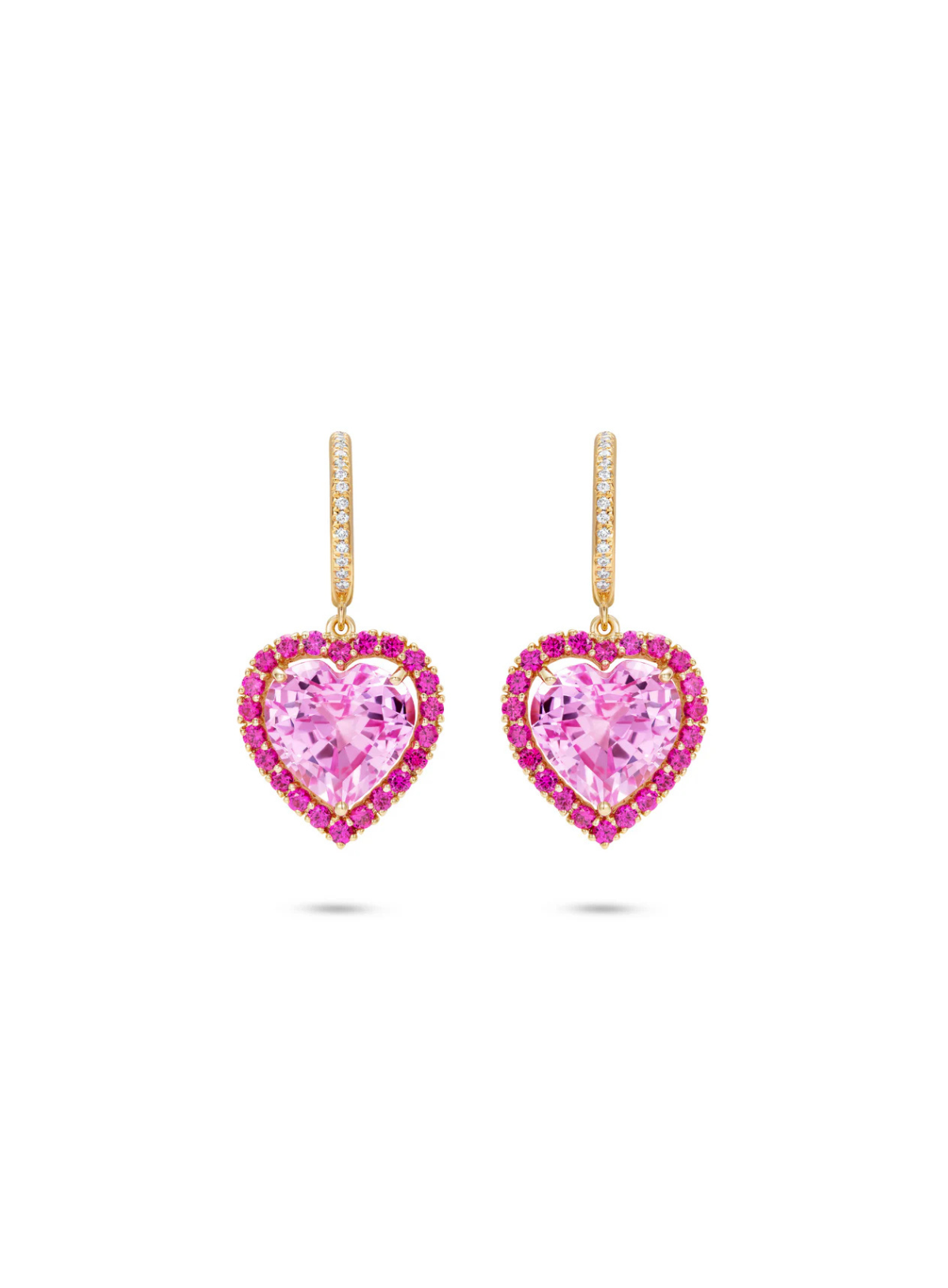 Le Cercle Heart Shaped Pink Sapphire Earrings